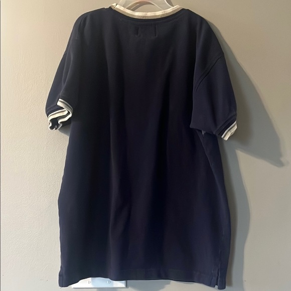 Blue and White Short Sleeve Tee with Striped Design - Picture 4 of 4